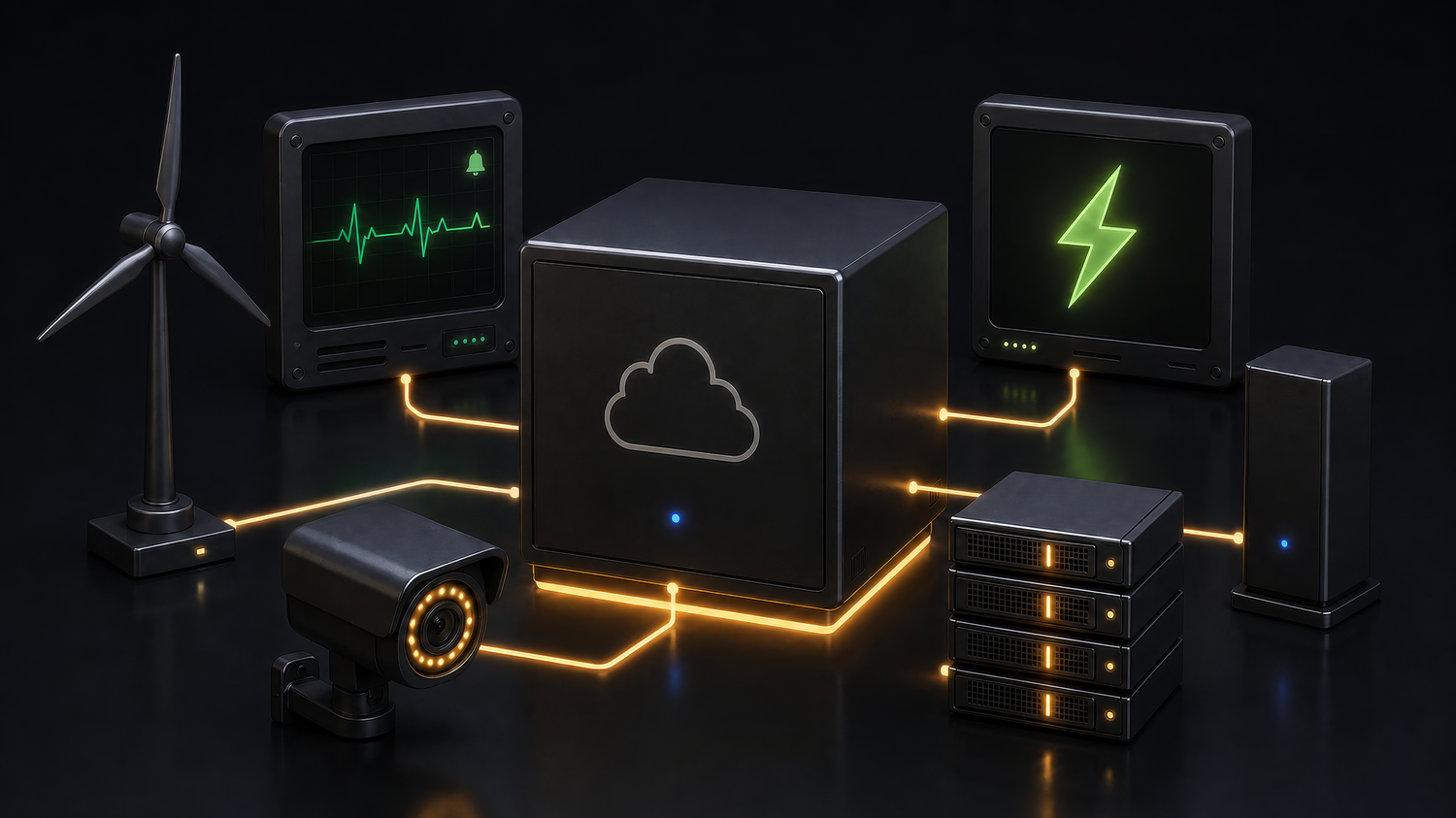 Konstrueret diagram der viser hvordan hosting Sitemule Cloud fungerer i praksis